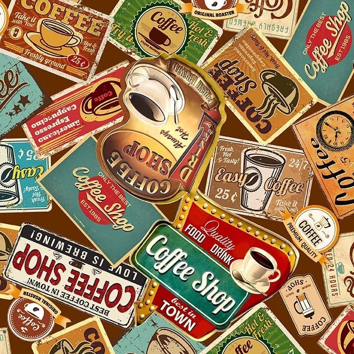 Let’s Coffee – 1 yard price! – Continuous yards available.