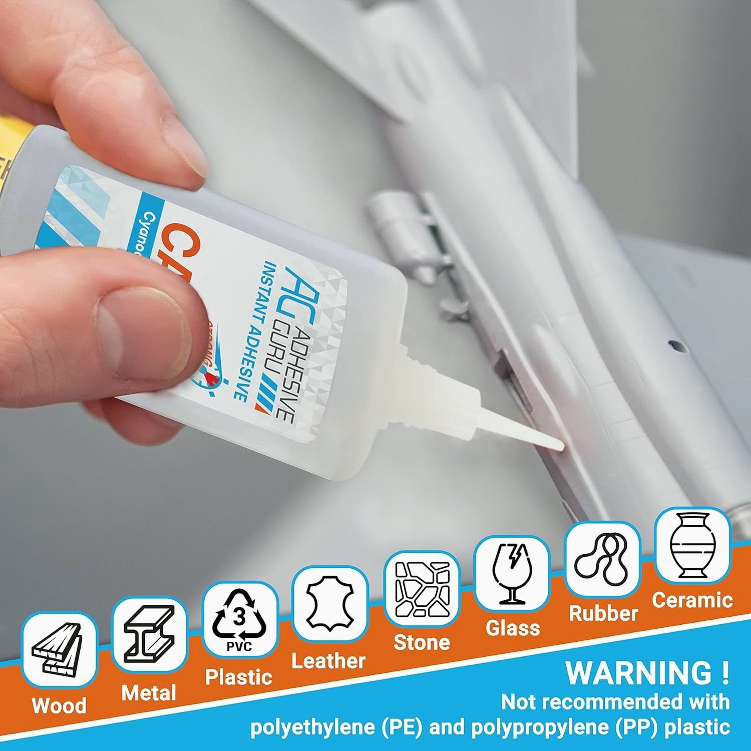 Adhesive Guru CA Glue with Activator for Woodworking (6 x 1.7 oz – 6 x 6.76 fl o
