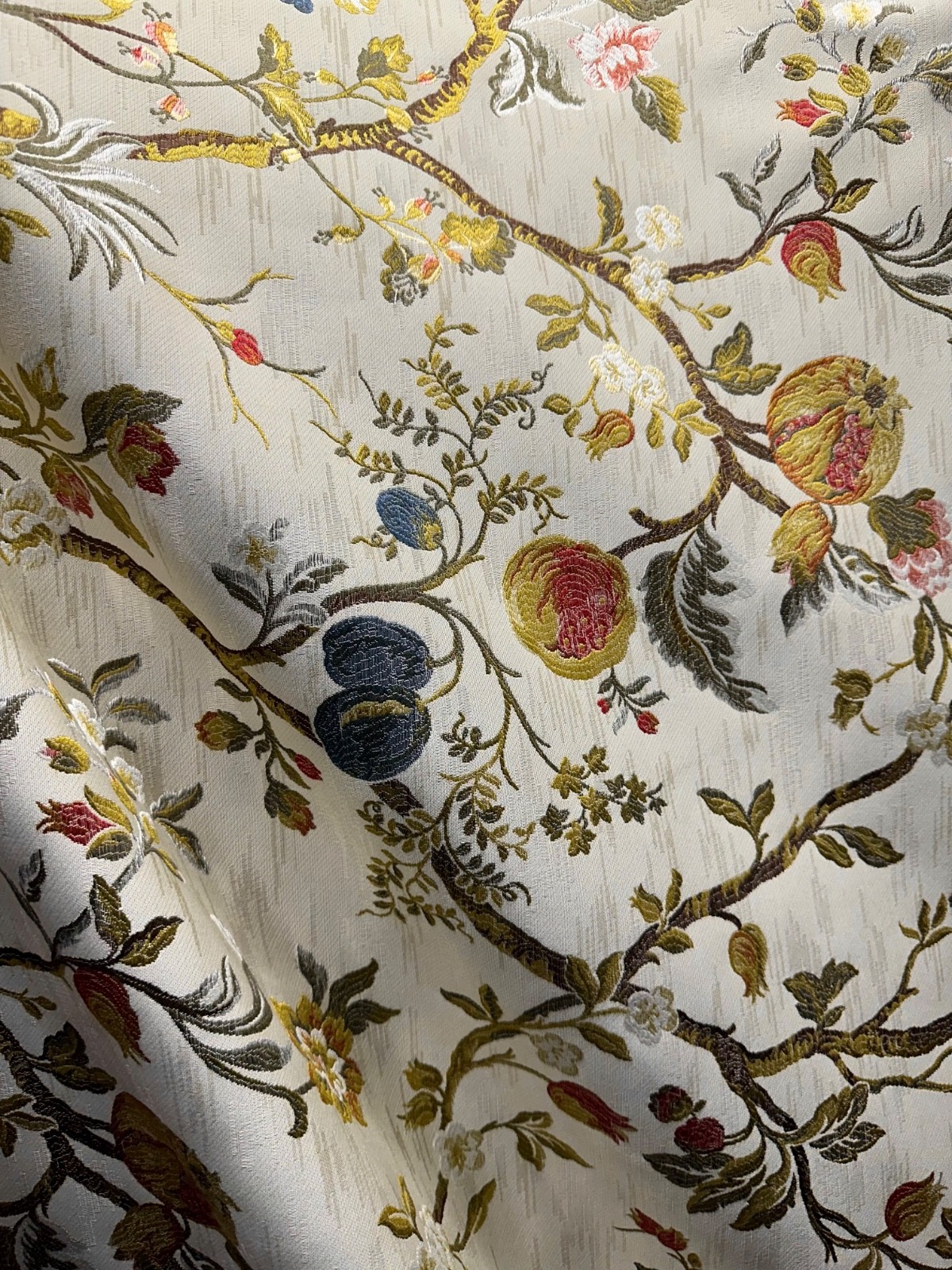 BEIGE Multicolor Floral Upholstery Drapery Brocade Fabric (56 in.) Sold BTY