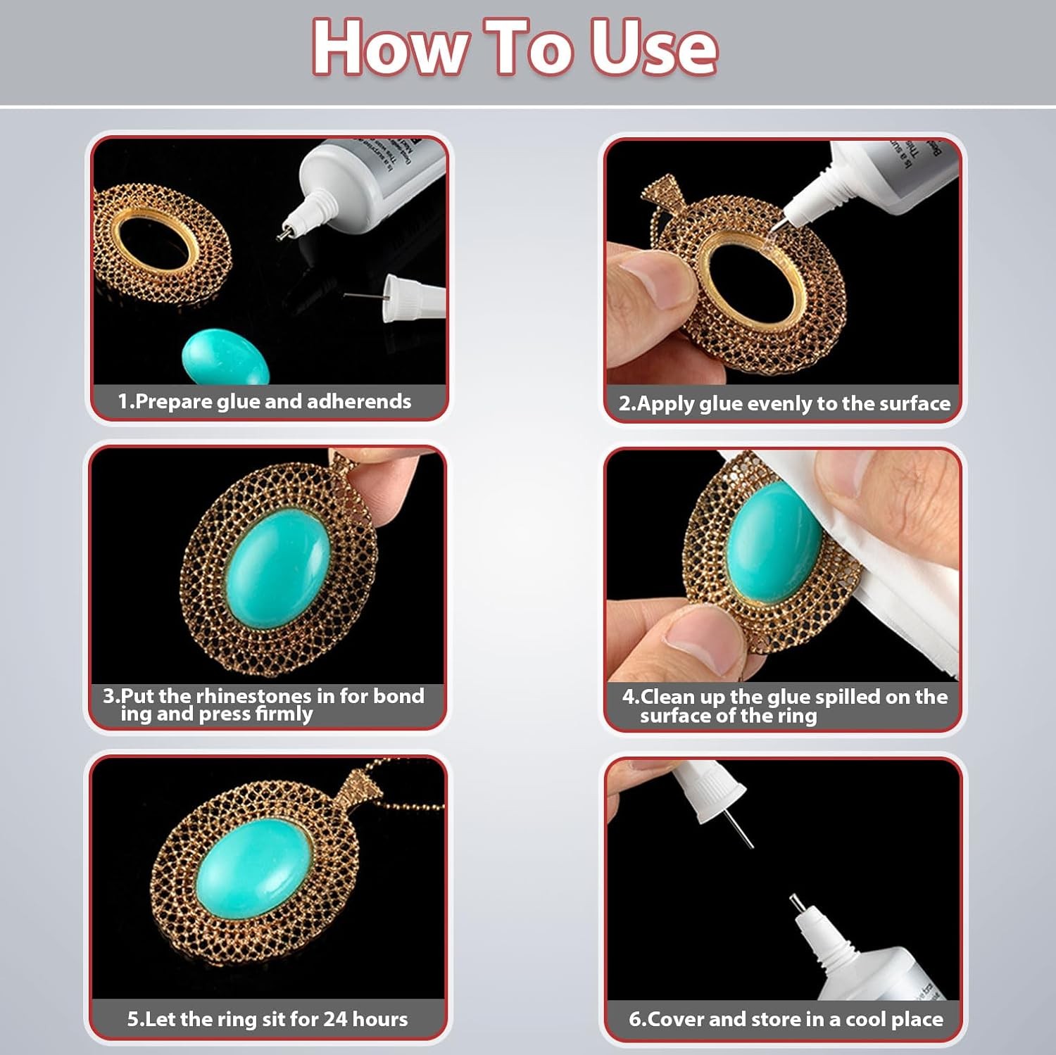 Jewelry Glue for Metal and Stone: 2PCS 10ML 0.3fl.oz Bead 2pcs 10ml/0.3fl.oz