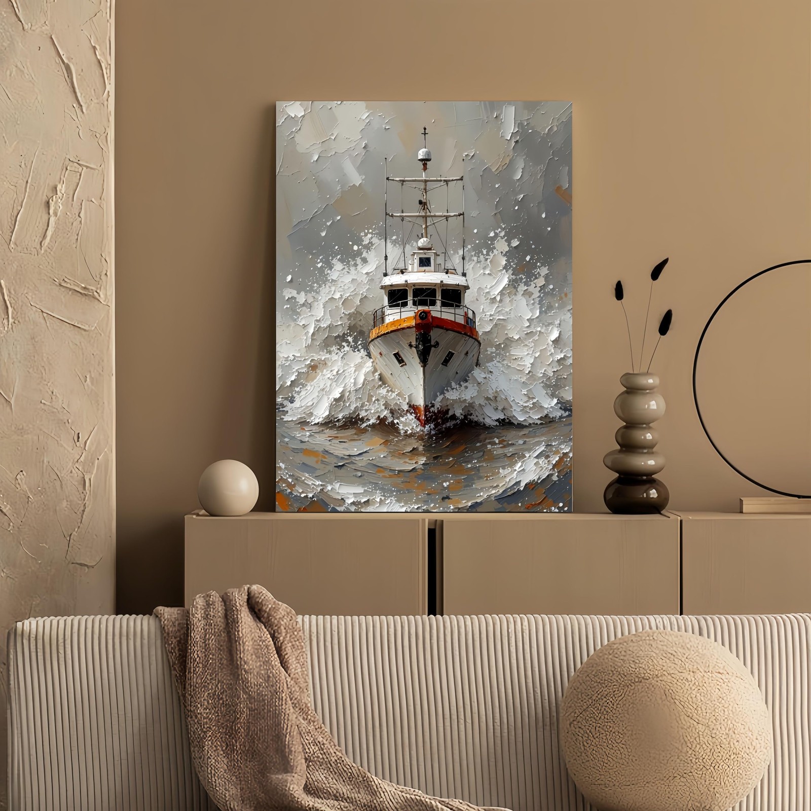 Ship Paint by Numbers Kit for Adults Beginner DIY Canvas Oil Painting Decor