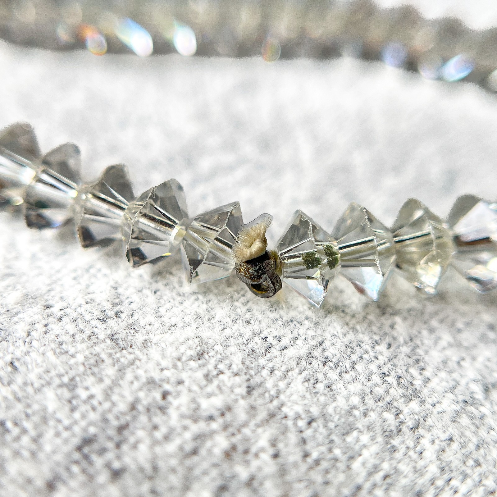 38in Strand Clear Faceted Crystal Bicone Beads 4mm Jewelry Making Craft Supply