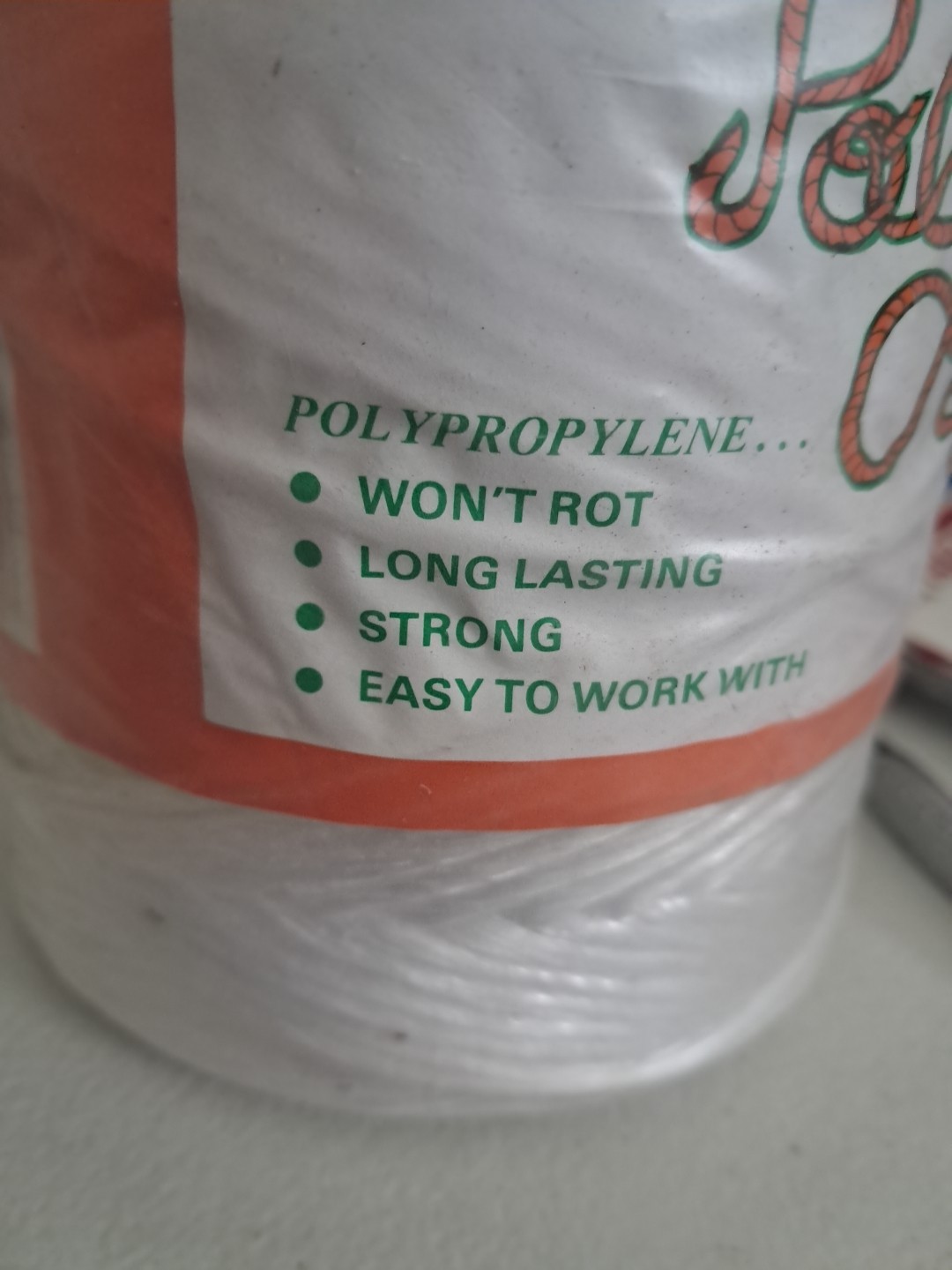 1,050 Foot White Poly Twine Tube Polypropylene Packaging Twine
