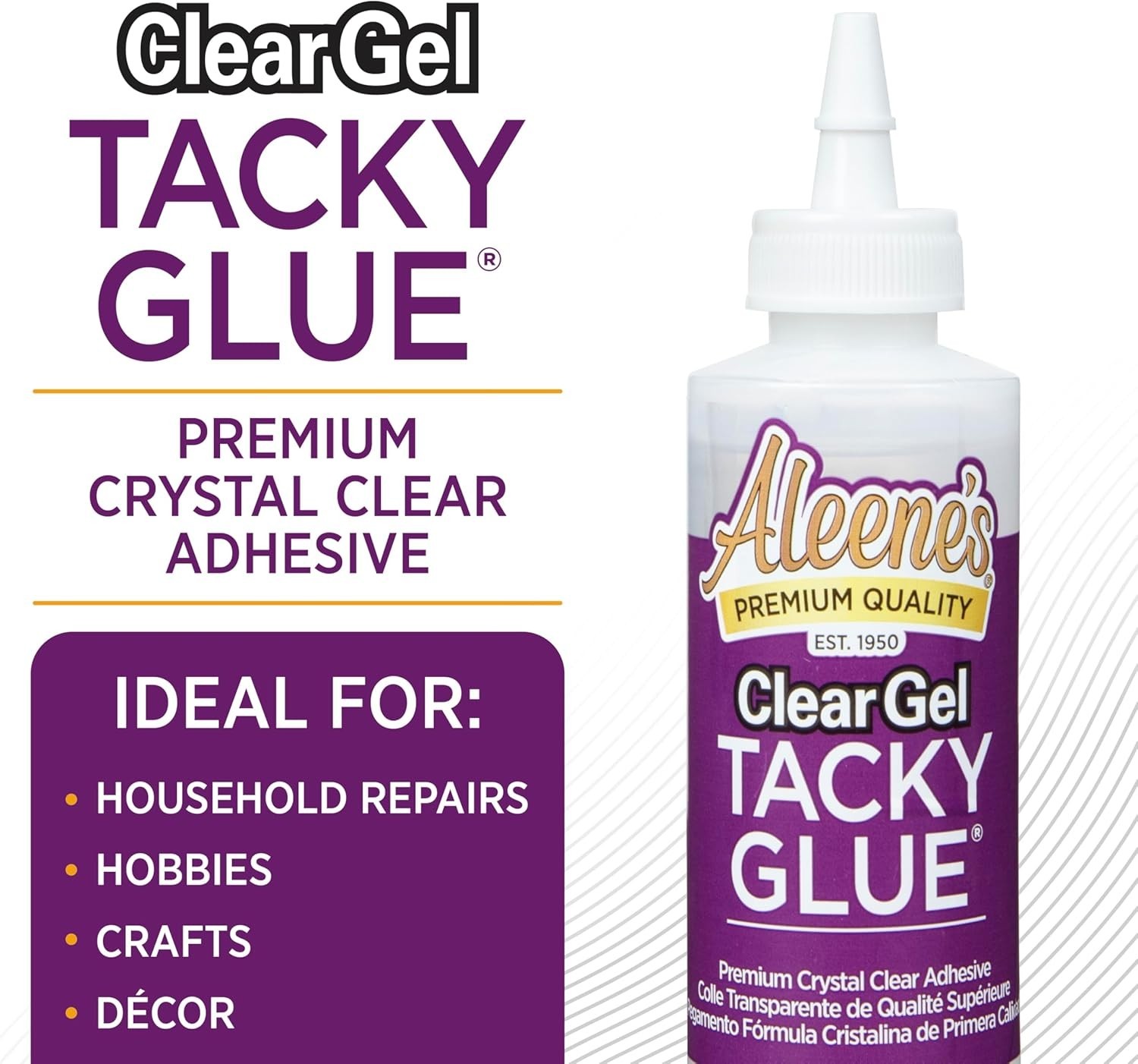 Eco-Friendly Clear Gel Tacky Glue, 4 Fl Oz – Dries Crystal Clear for All Crafts