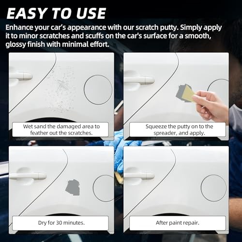 (2-Pack 20g Car Body Filler Repair, Automotive Putty 2Pack+4 Sand Paper Kit