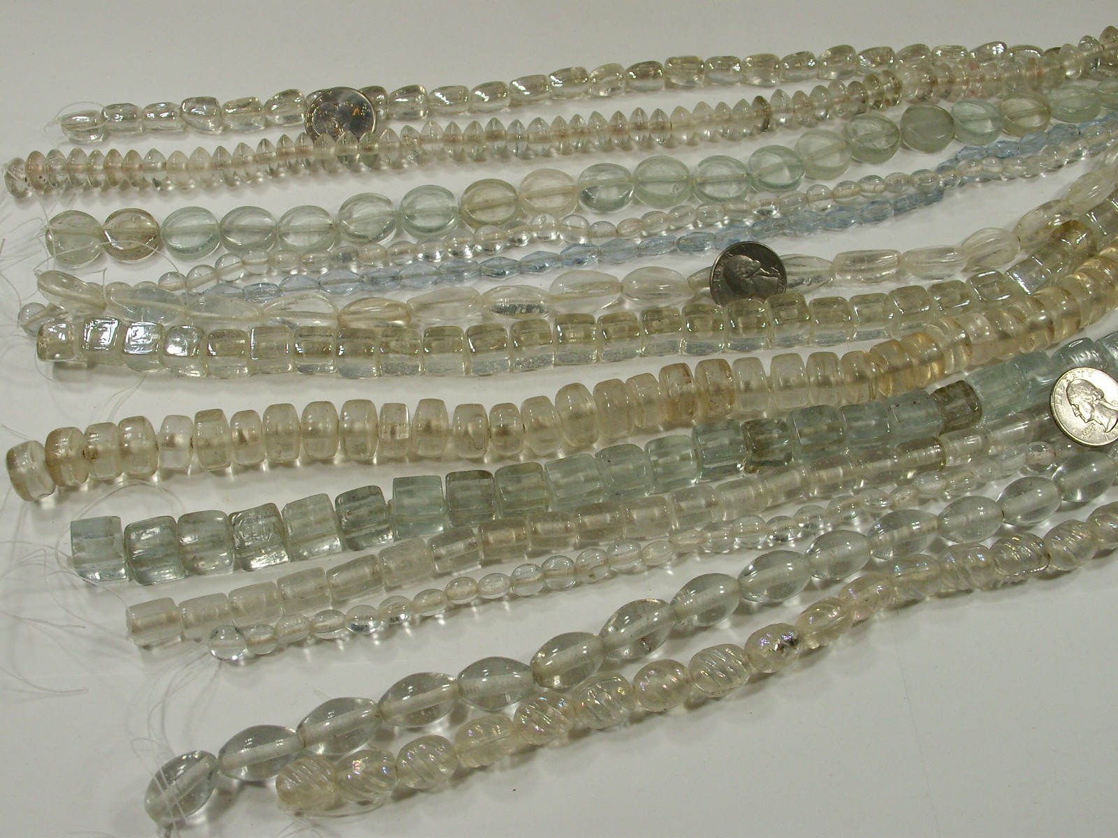 13 Strands (15″) Assorted Styles Clear India Handmade Lampwork Beads (OLV-2) ⭐