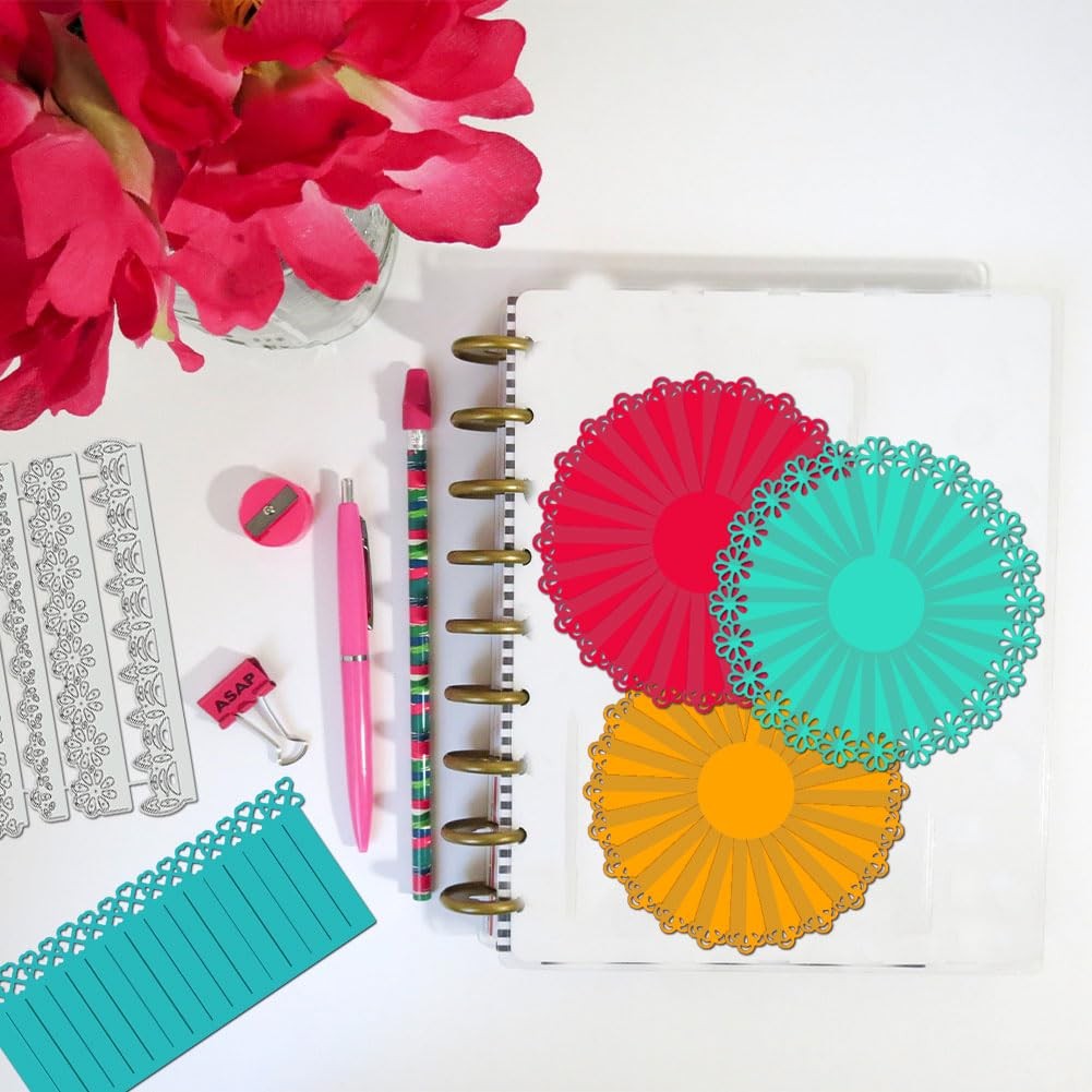 Rosette Metal Die Cuts, Flower Lace Cutting Dies Card Borders Carbon Steel Embos