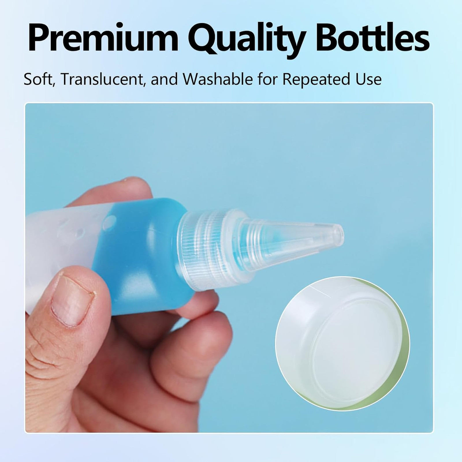 Applicator Bottle 1oz 30ml Needle Tip Squeeze Bottle 3 Pack Fine Tip Refillable