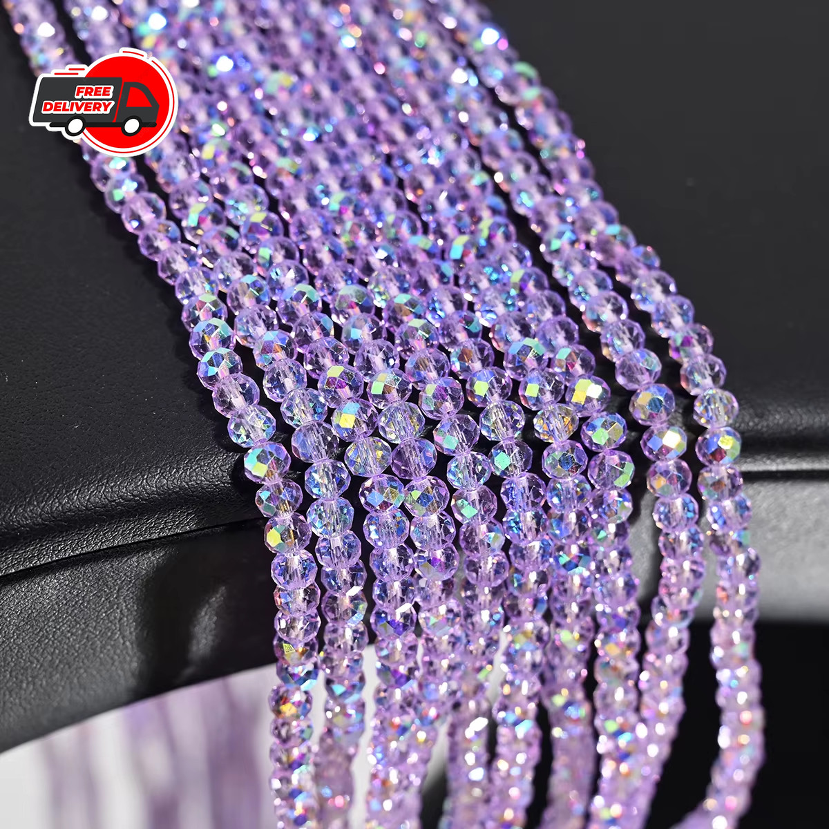 110Pcs 4MM Artificial Crystal Glass Beads Flat Round Clear Faceted Loose Spacer