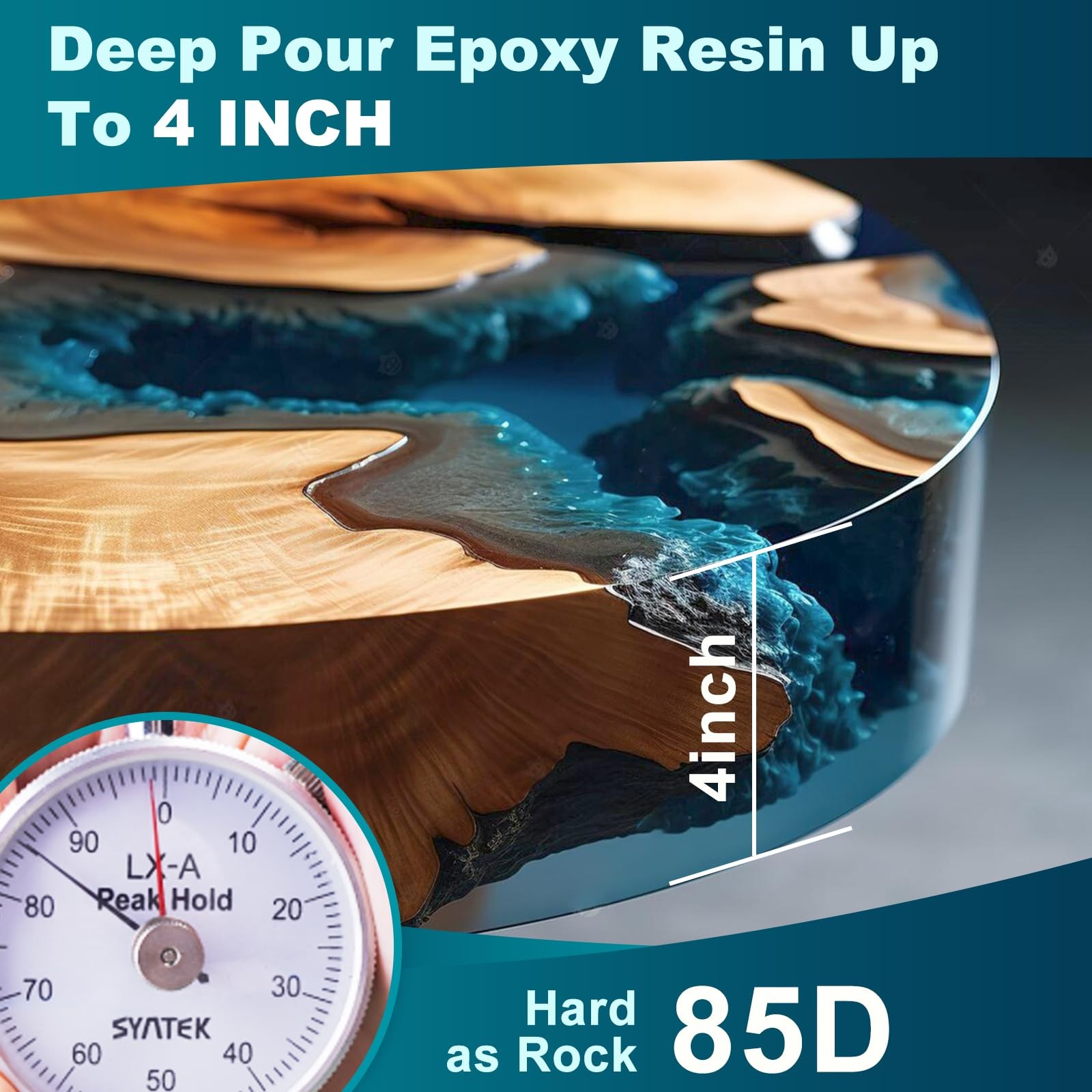 EPOXY RESIN Deep Pour Epoxy Resin, 51OZ 2-4 inch Clear Epoxy Resin Kit,Bubble…