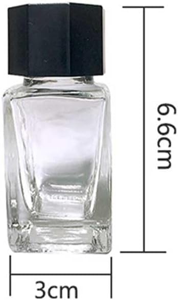 2 Pcs 20ml Clear Glass Jars Empty Refillable Ink Vials Containers with Black ABS