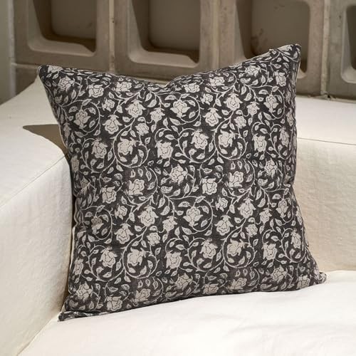 Floral Pillow Covers 18×18, Throw Pillows for 18″ x 18″ (Pack of 1) Black