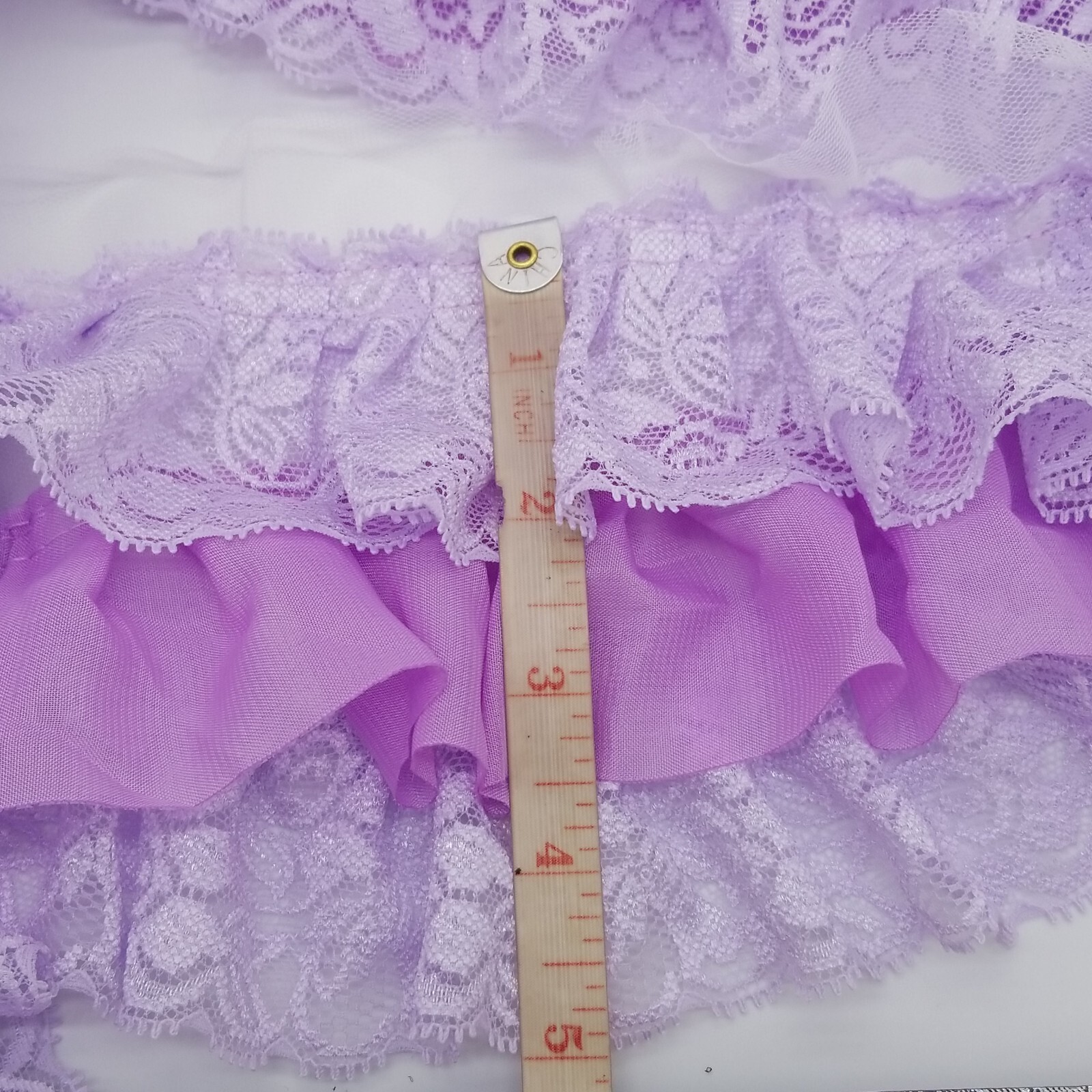 Pastel Purple Lavender 3 Layers Ruffle Lace Trim Lolita Costume DIY 5 in width