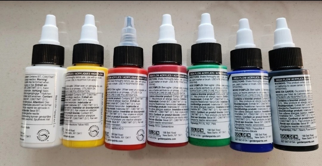 Golden High Flow And Fluid Acrylic 7 Bottles x 1 oz each