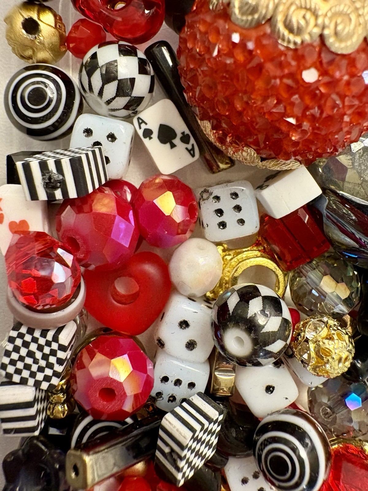 Casino Nights BEAD MIX for Jewelry Making – Glass, Gemstone, Boho, Czech