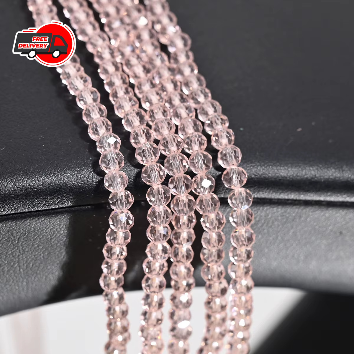 110Pcs 4MM Artificial Crystal Glass Beads Flat Round Clear Faceted Loose Spacer