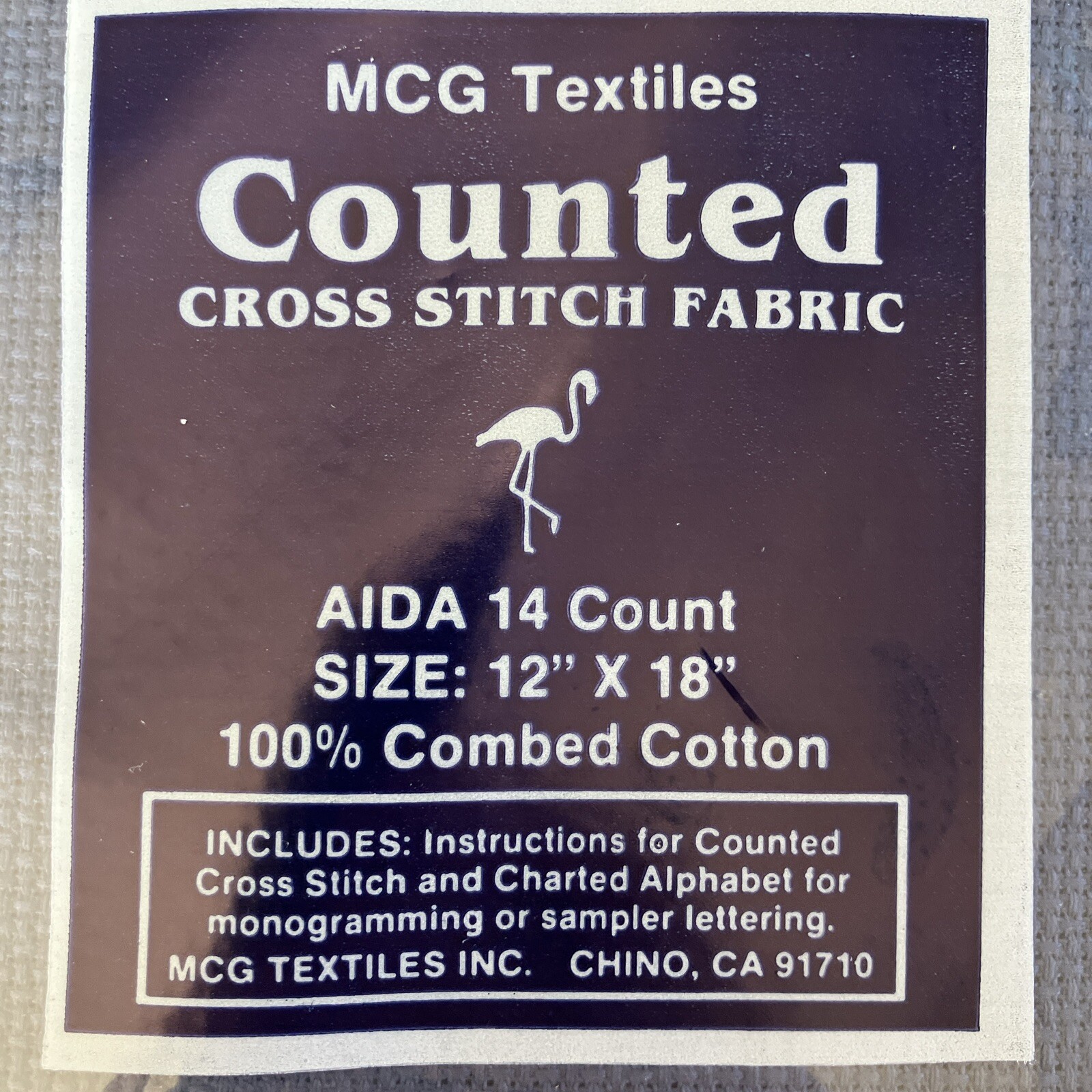 MCG Textiles, 14 Count Aida, Navy Blue 100% Combed Cotton Fabric 12″ x 18