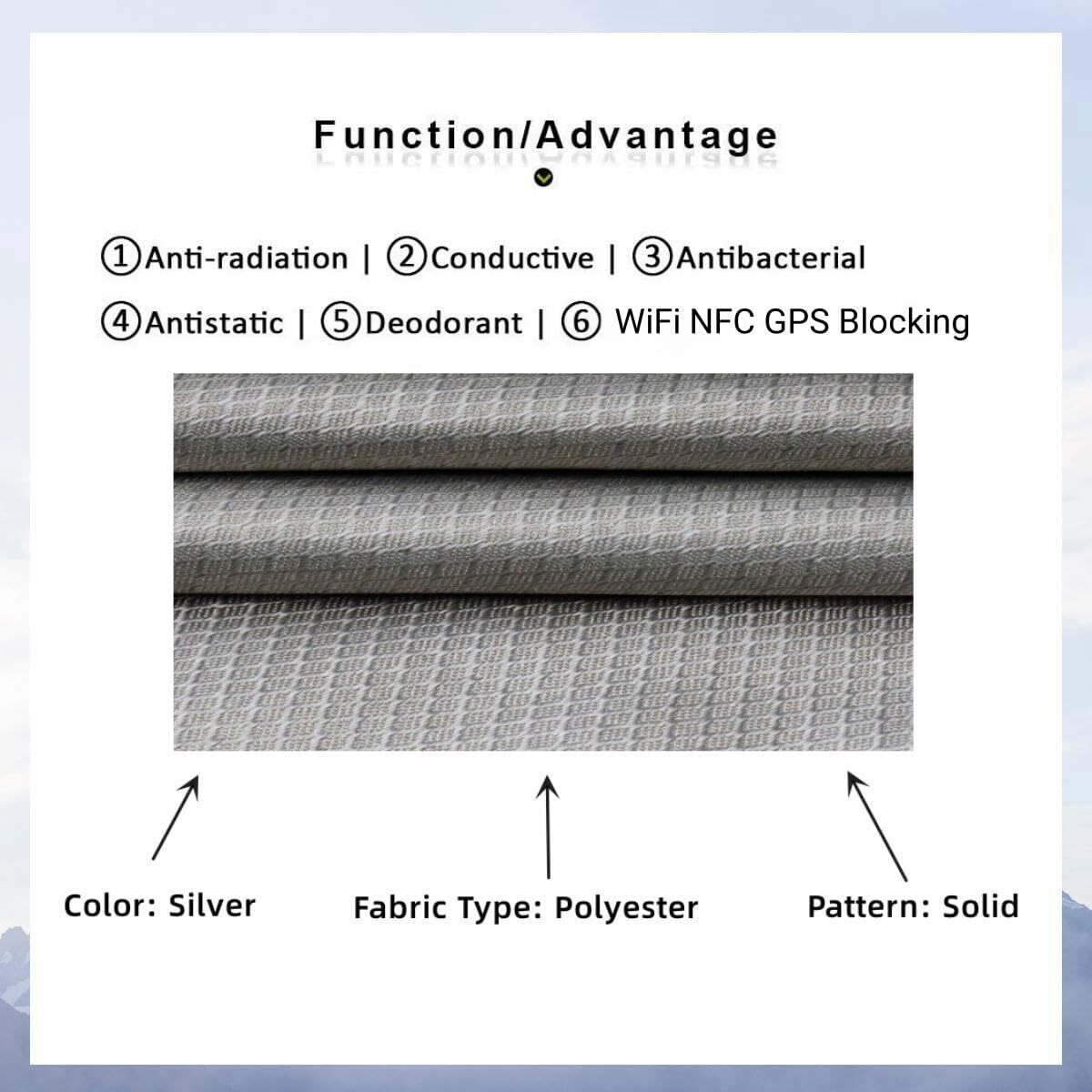 Faraday Fabric 43” x 59” Emf Protection Fabric, Military Grade RFID Shielding