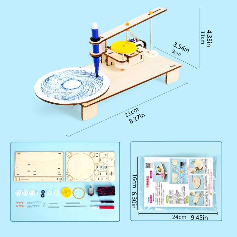 Creative Wooden Plotter Assembly Toy Enhances Kids Engineering Skills