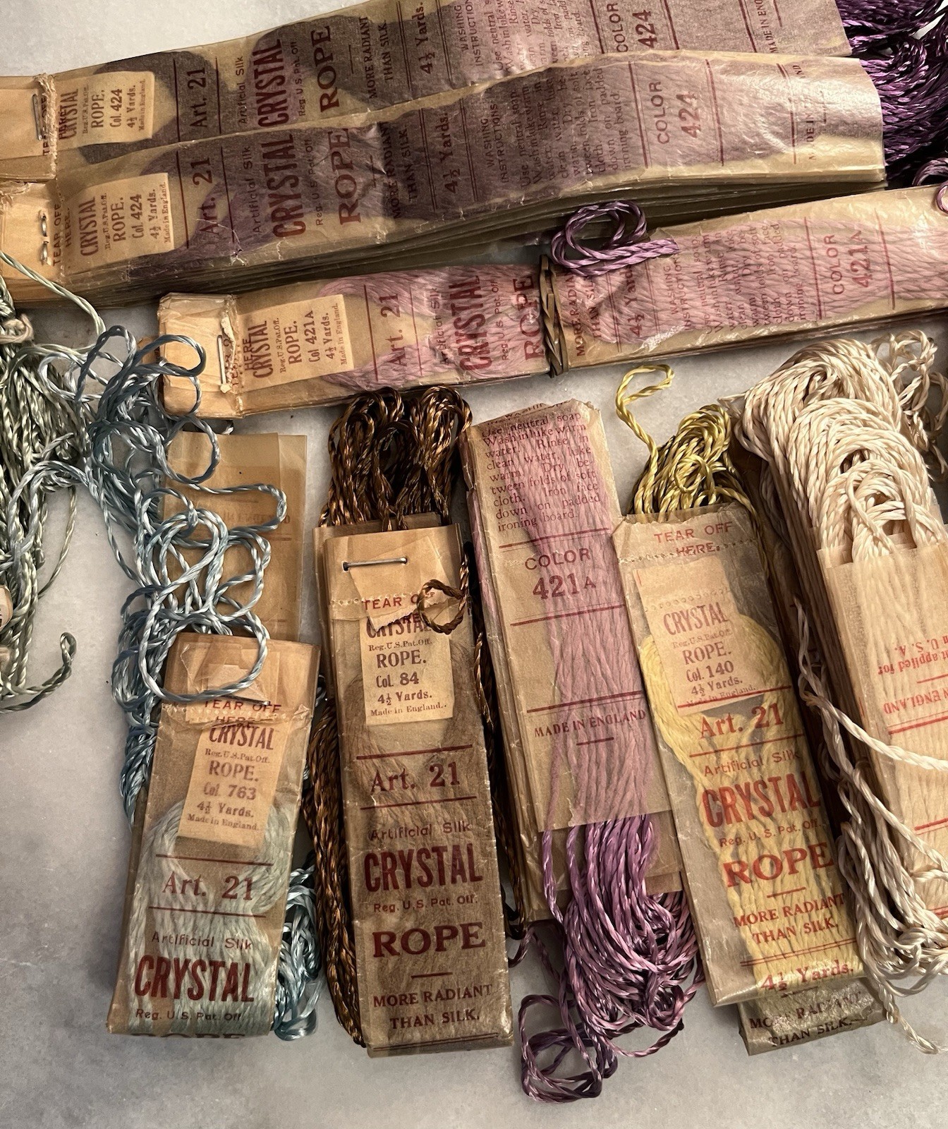 Crystal Rope Floss Made in England Artificial Silk Antique
