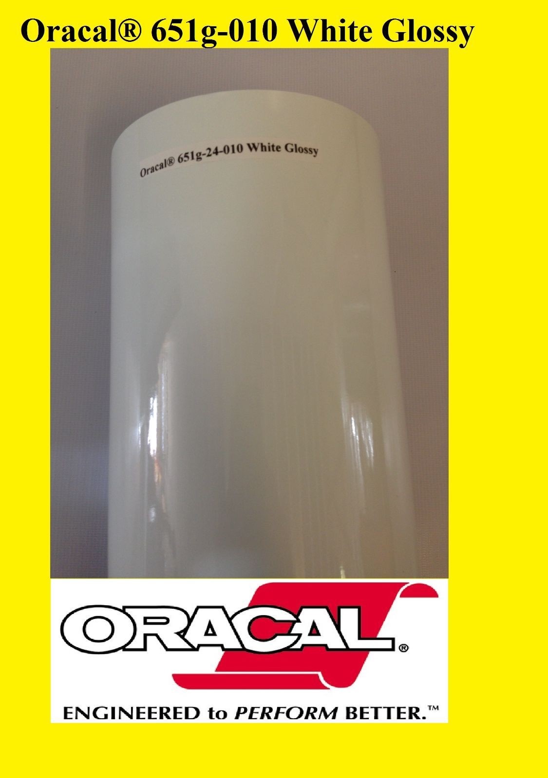 12″ x 10 FT Roll White Glossy Oracal 651 Vinyl Adhesive Cutter Plotter Sign 010