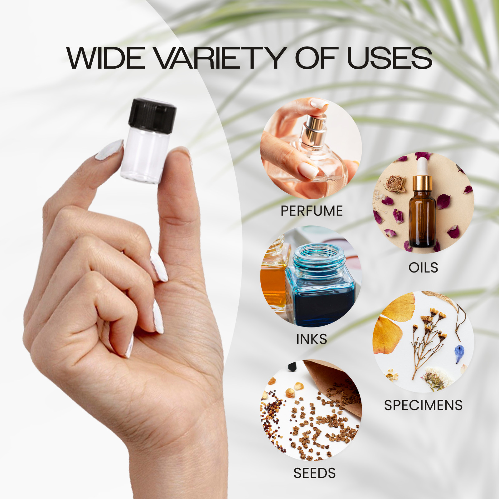 12 Pieces 2ML Clear Essential Oil Small Sample Glass Vials Bottles Containers