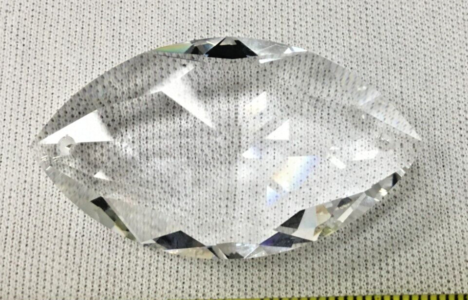 10 Pack! Swarovski Strass 8746 Series “Oval Pear” 38mm 2-Hole Clear & Etched