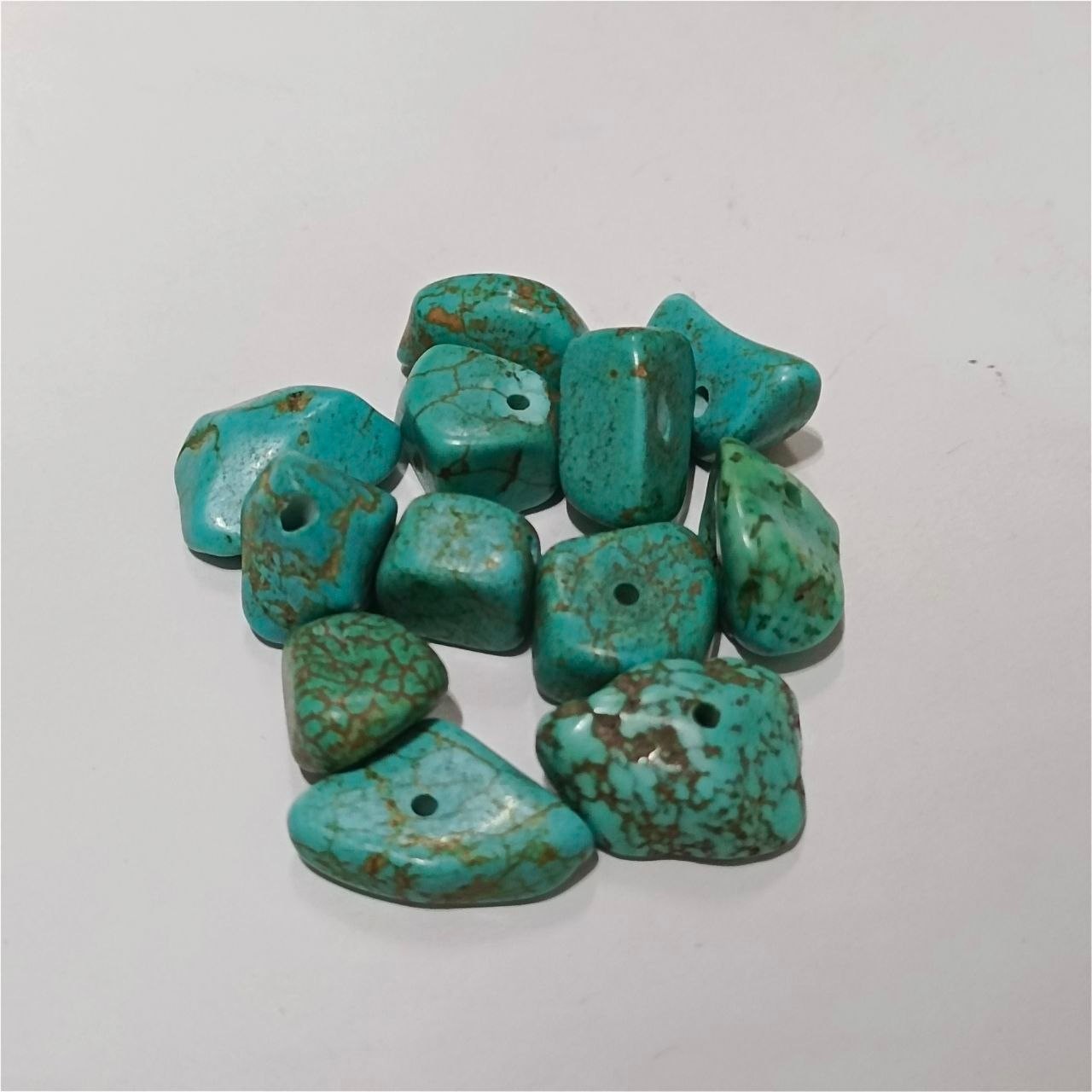 Natural Turquoise Amethyst Gemstone Beads Egyptian Handmade Jewelry Craft Design