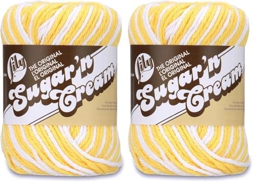 Lily Sugar ‘N Cream The Original Ombre Yarn, 2oz, Gauge 4 Medium, 100% Cotton, D