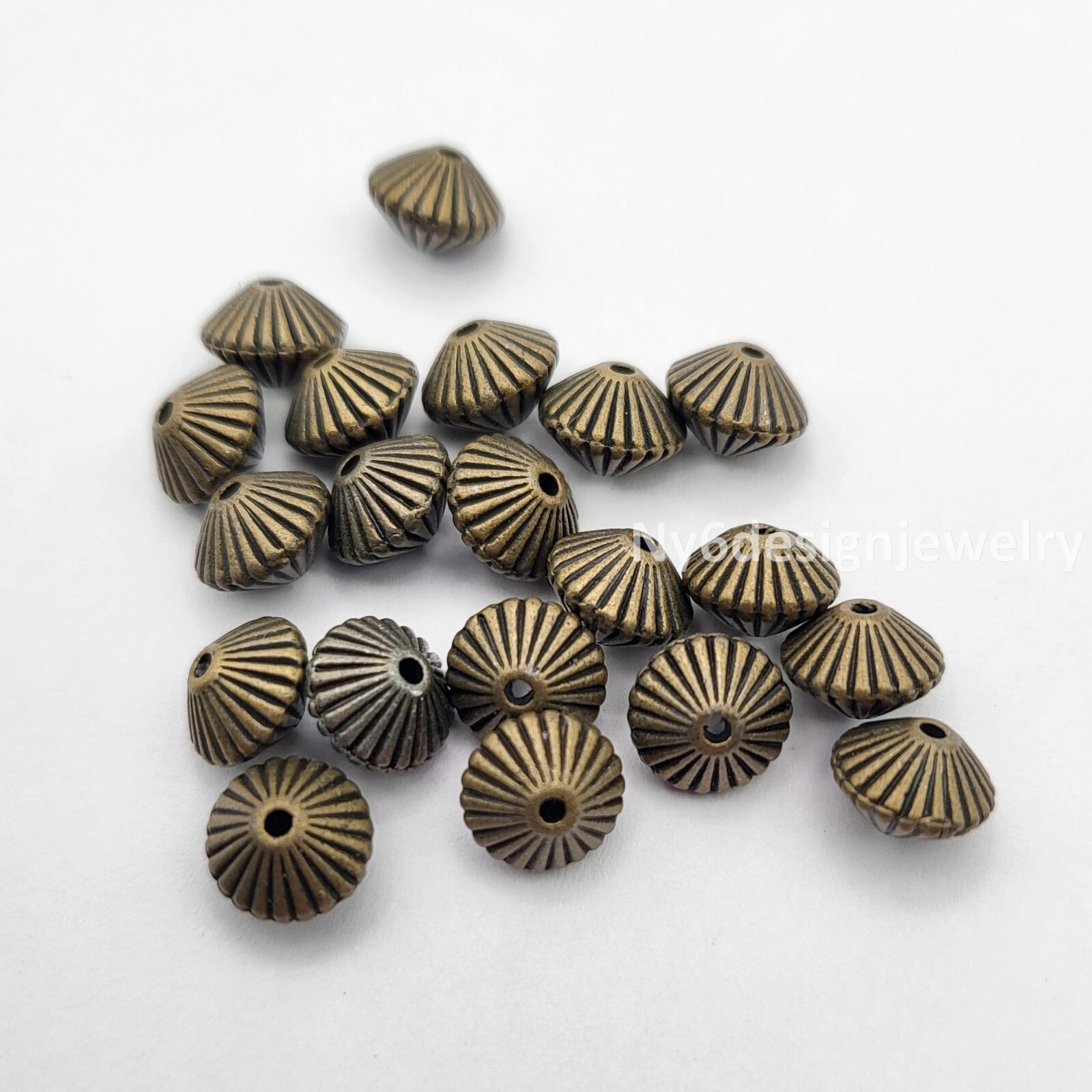 Bicone Spacer Beads 20pcs Copper Antique Brass Silver Gold Jewelry Finding 7mm