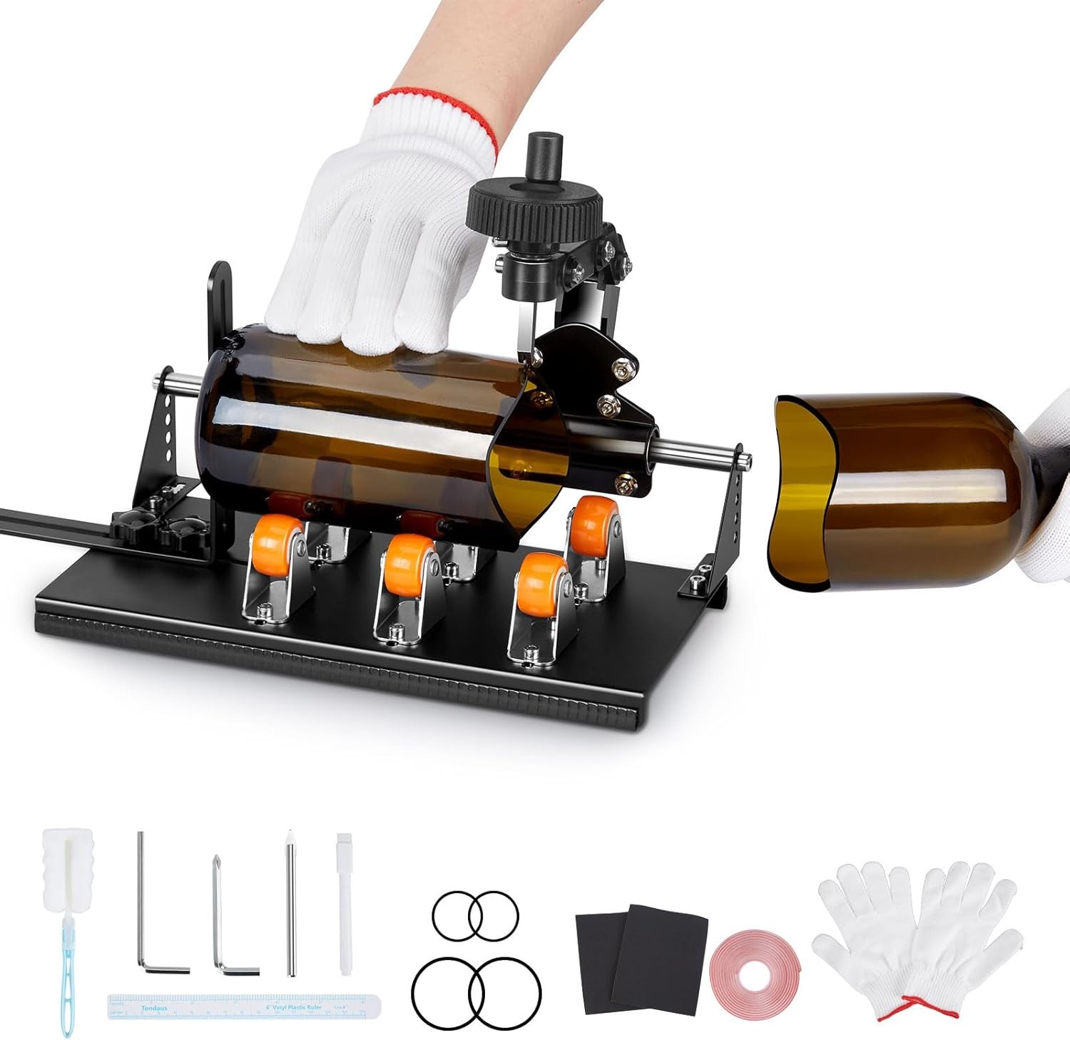 Glass Bottle Cutter Kit, DIY Glass Cutter for Bottles with Adjustable Width, DI