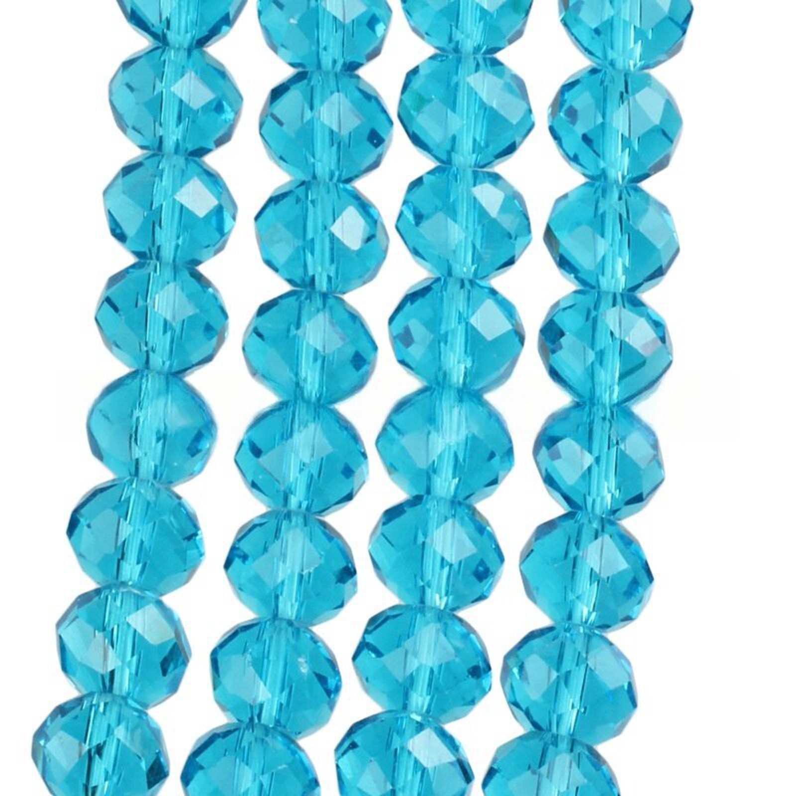 64pcs 8X10mm Faceted Rondelle Crystal Glass Loose Spacer Beads Jewelry Making