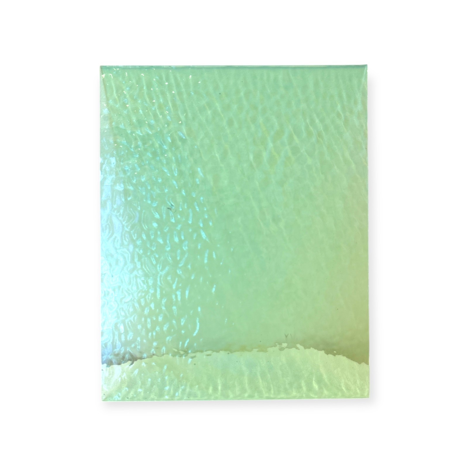 GREEN TEA Vintage Ripple Pattern – Stained Glass Sheet for Mosaic & Craft
