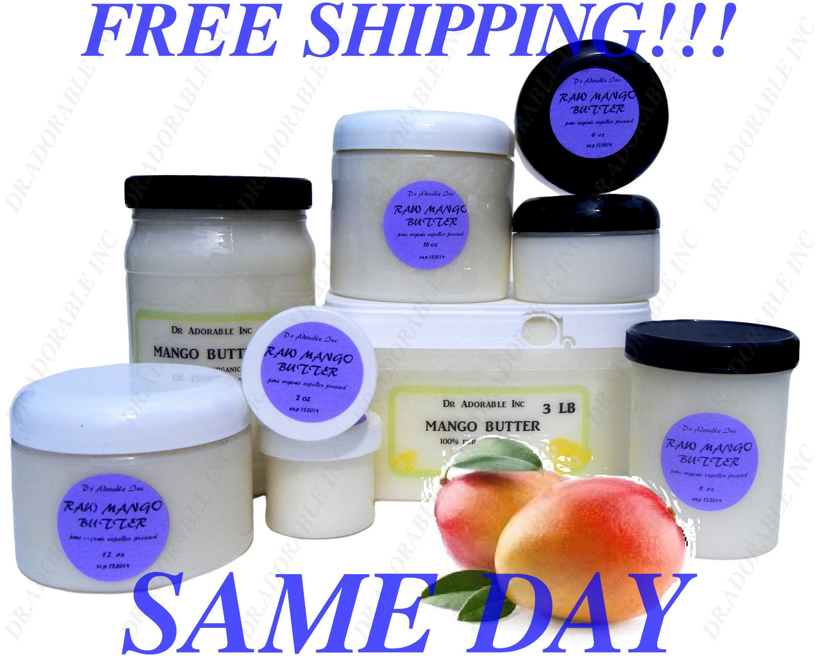 Natural Pure Mango Butter Organic Raw Refined Treats Dry Skin & More 2oz -12 Lb