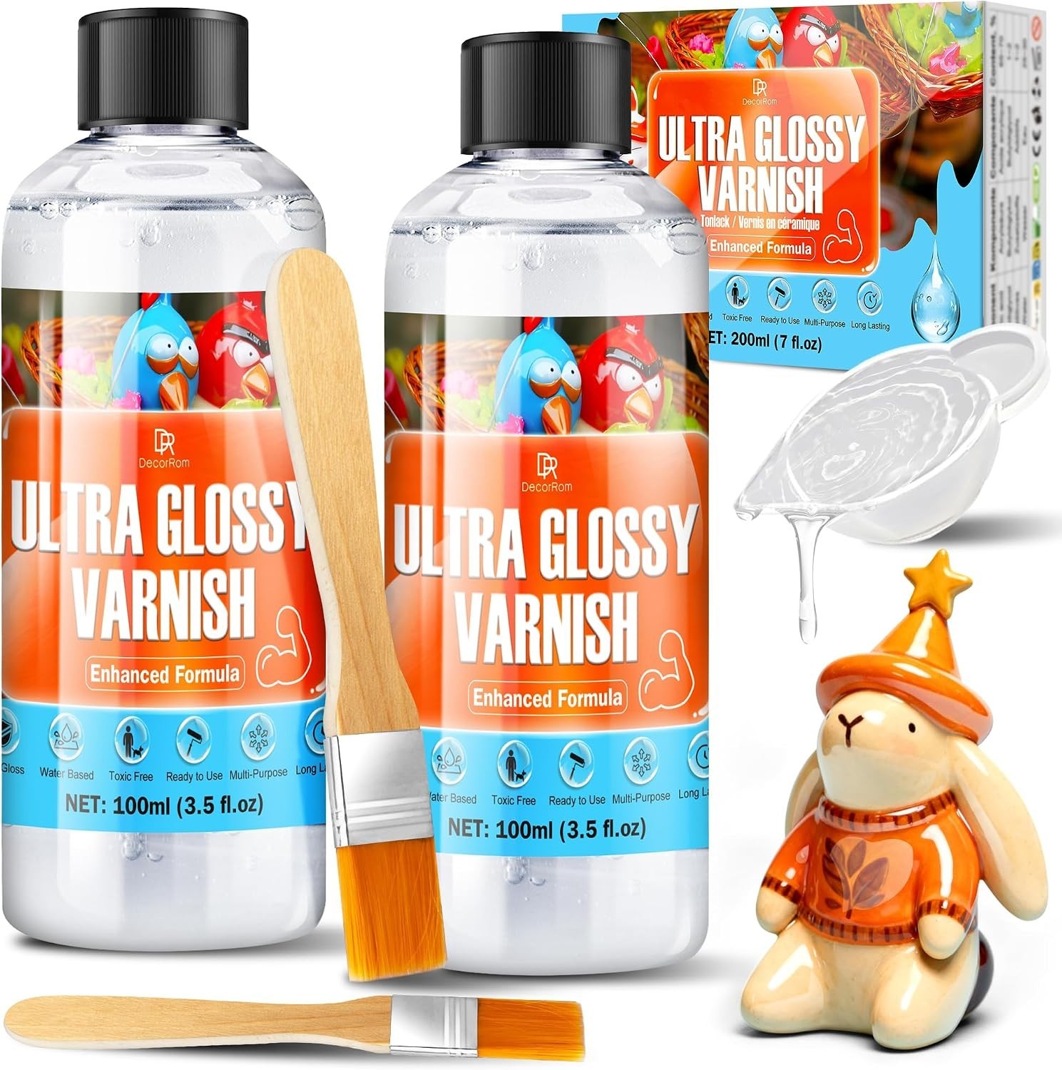 Crystal Clear Polymer Clay Glaze, 7oz Waterproof Varnish for Durable Finishing