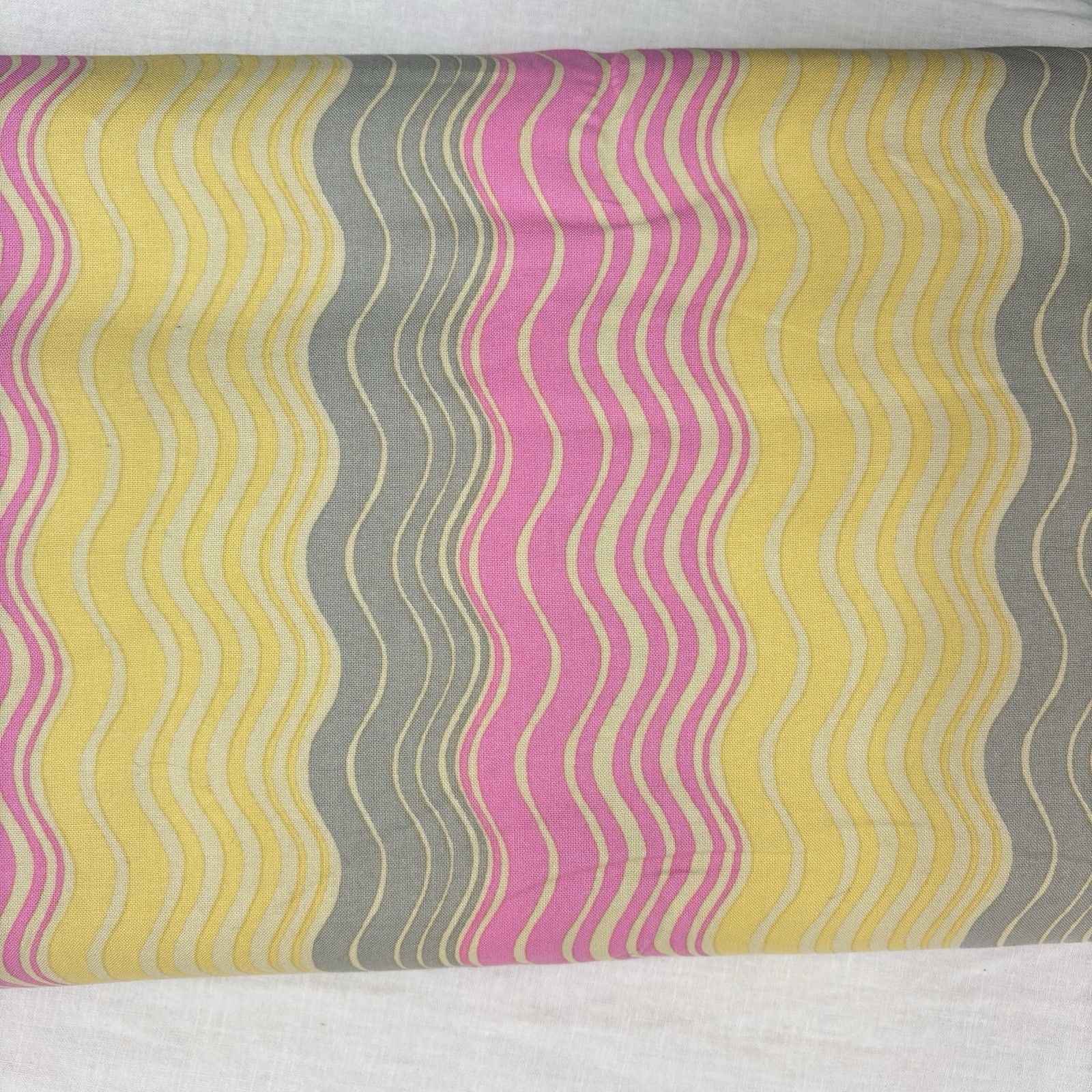 Amy Butler Rowan Midwest Modern Fabric Mod Wave Stripe Pink Yellow Gray 10+