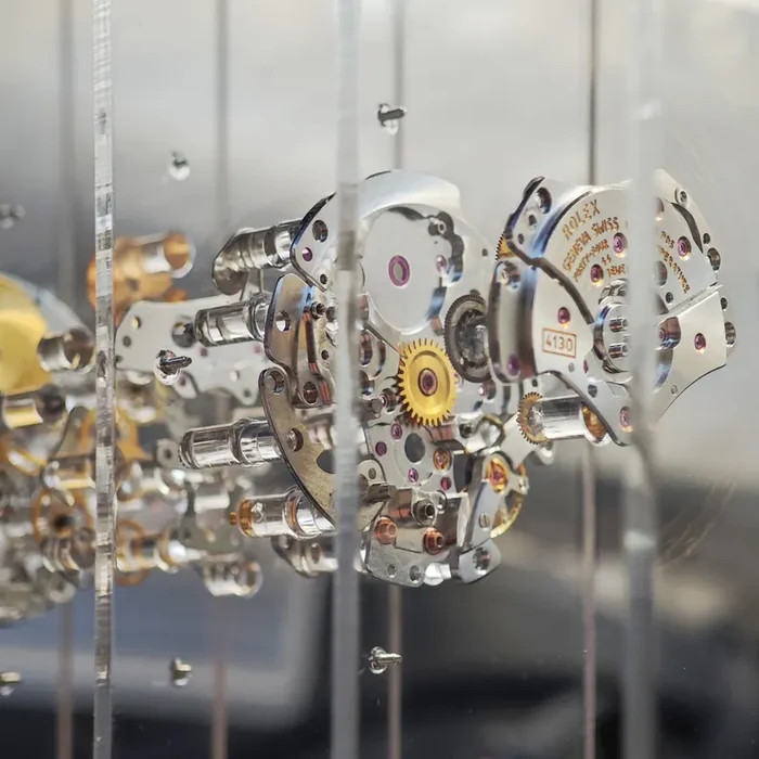 Timeless Transparency™, 3D Disassembled Mechanical Watch Artwork, Golden Cash