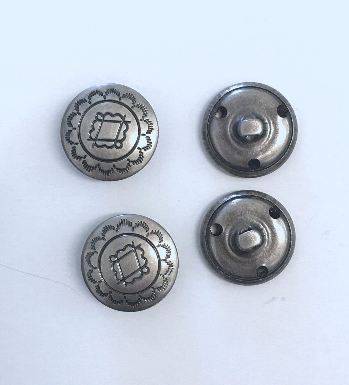 6 Metal Silver Buttons Southwest Western Shank Sewing 22 mm #MT7
