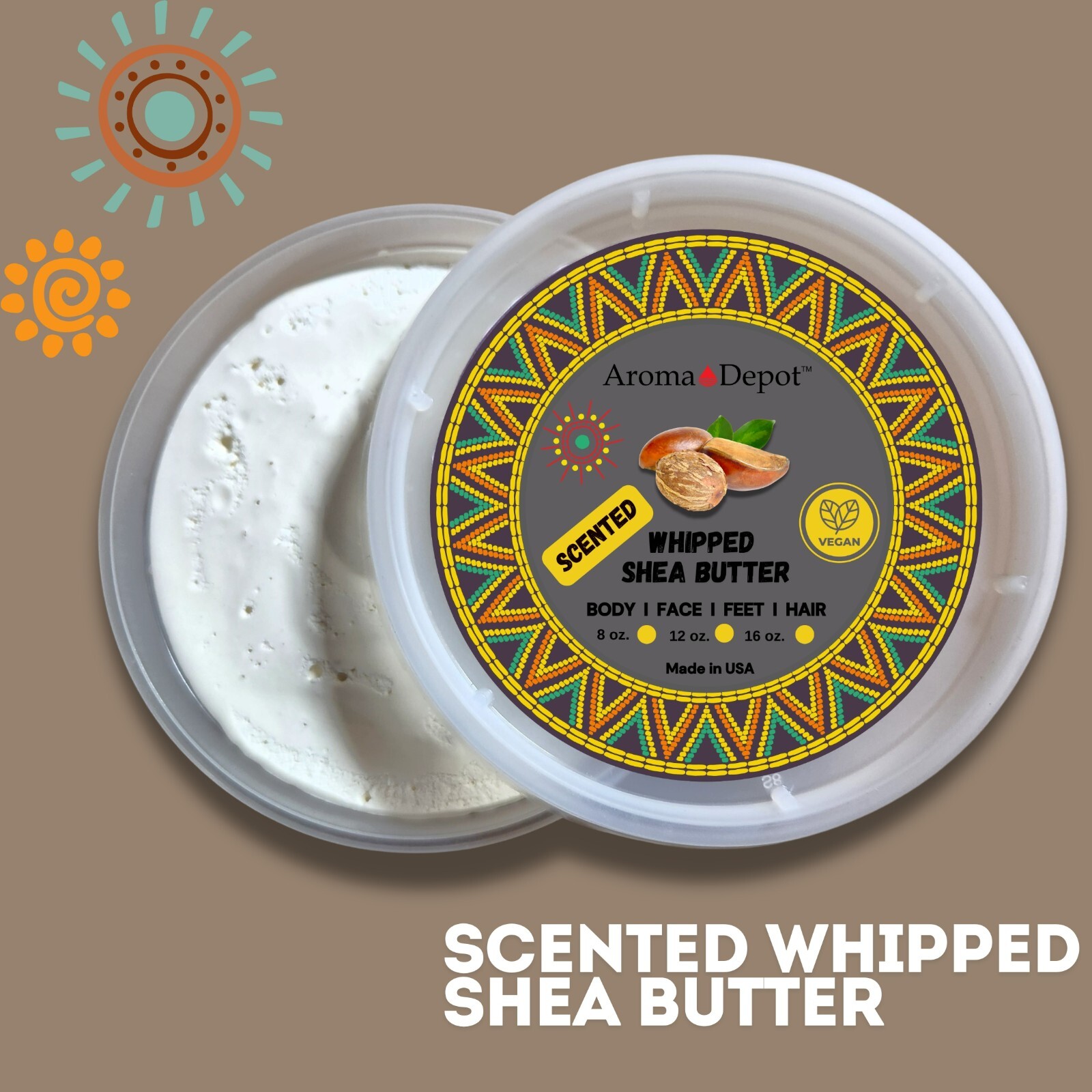 8 oz Whipped Scented Body Butter with Shea Butter & Fragrance Oils for Body Hair