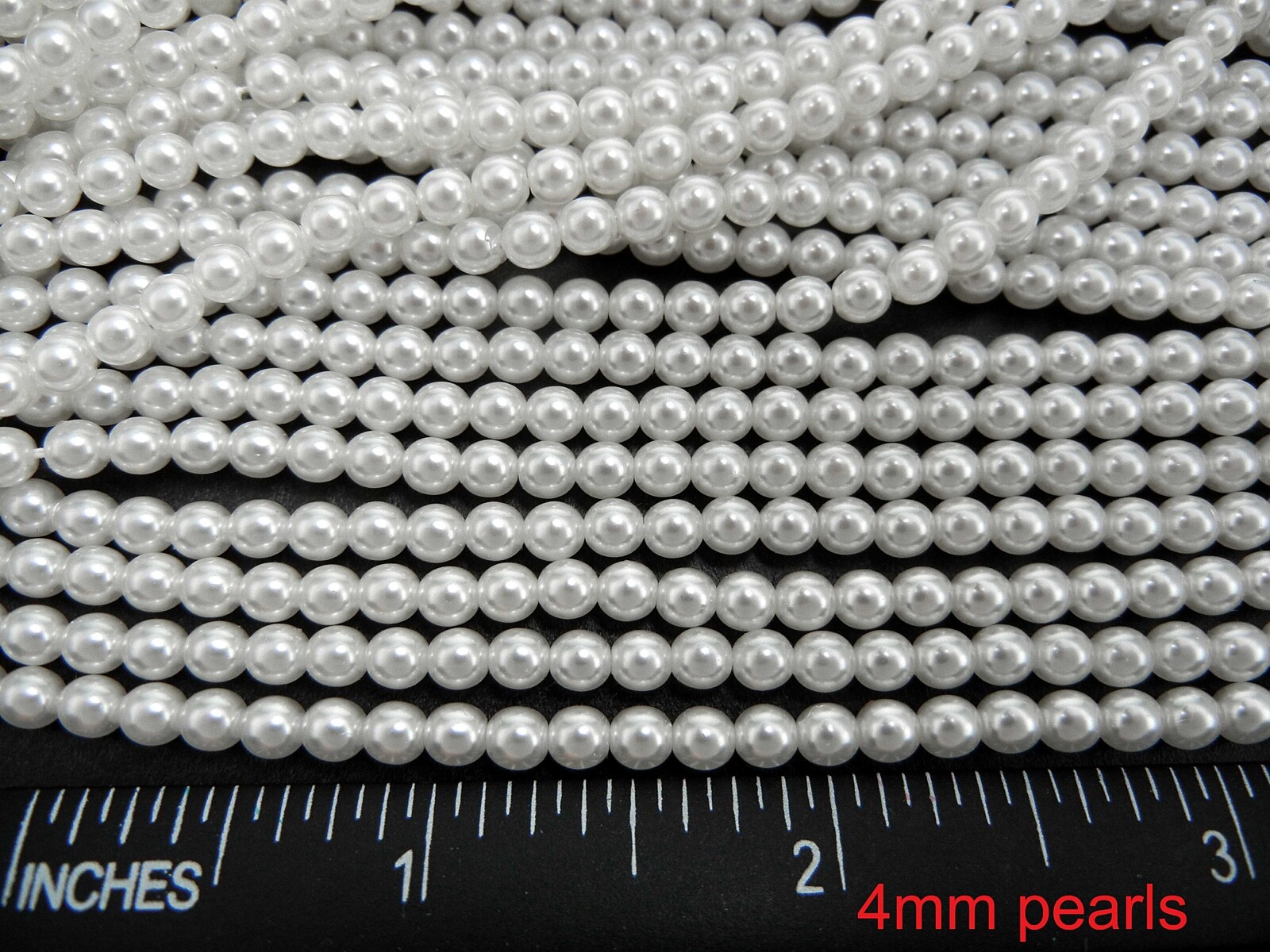 Czech Round Glass Imitation loose Pearls White nacre pearl color, Bridal White