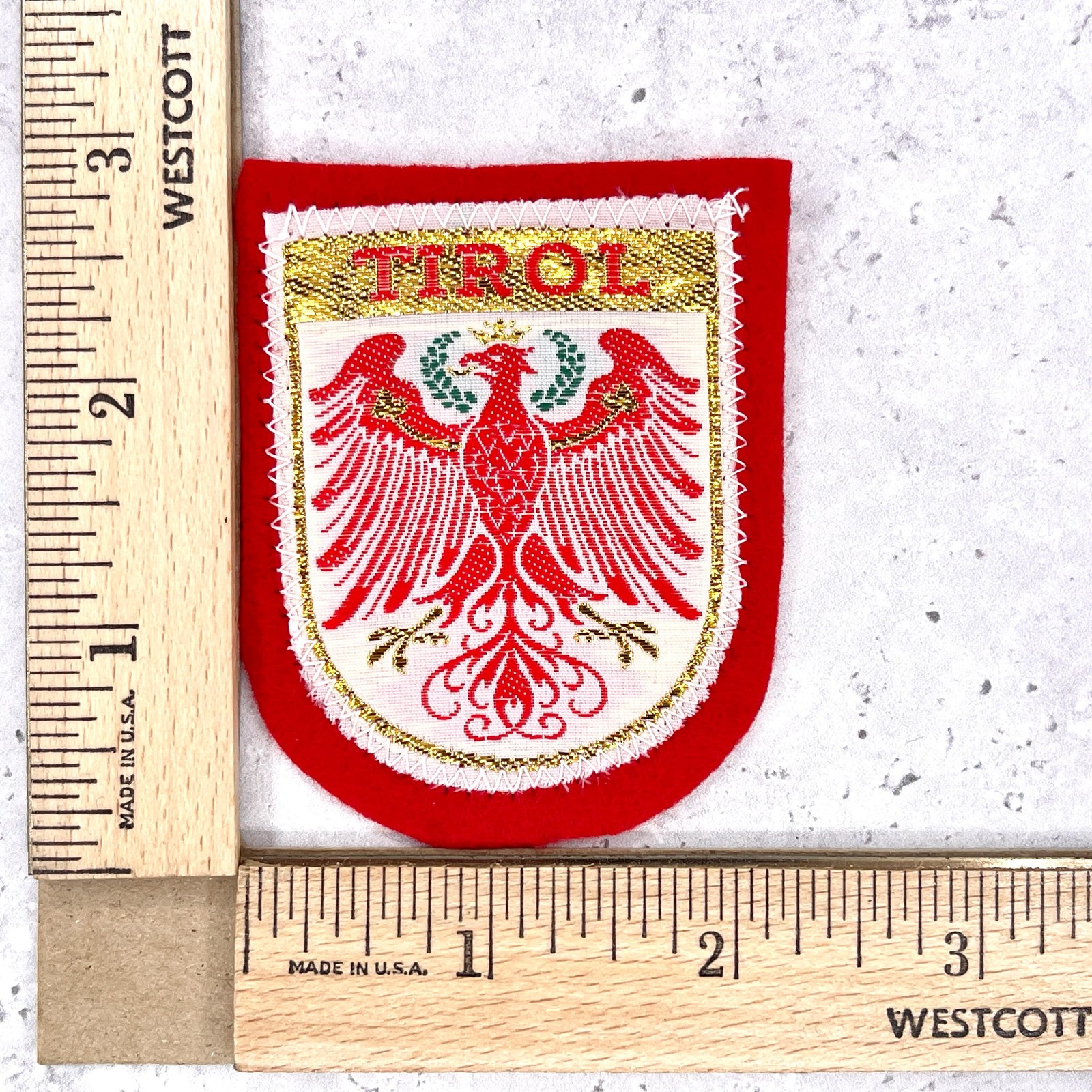 Vintage Tirol Patch • Austria Tyrolean Eagle Coat of Arms Souvenir • Sew-On NOS