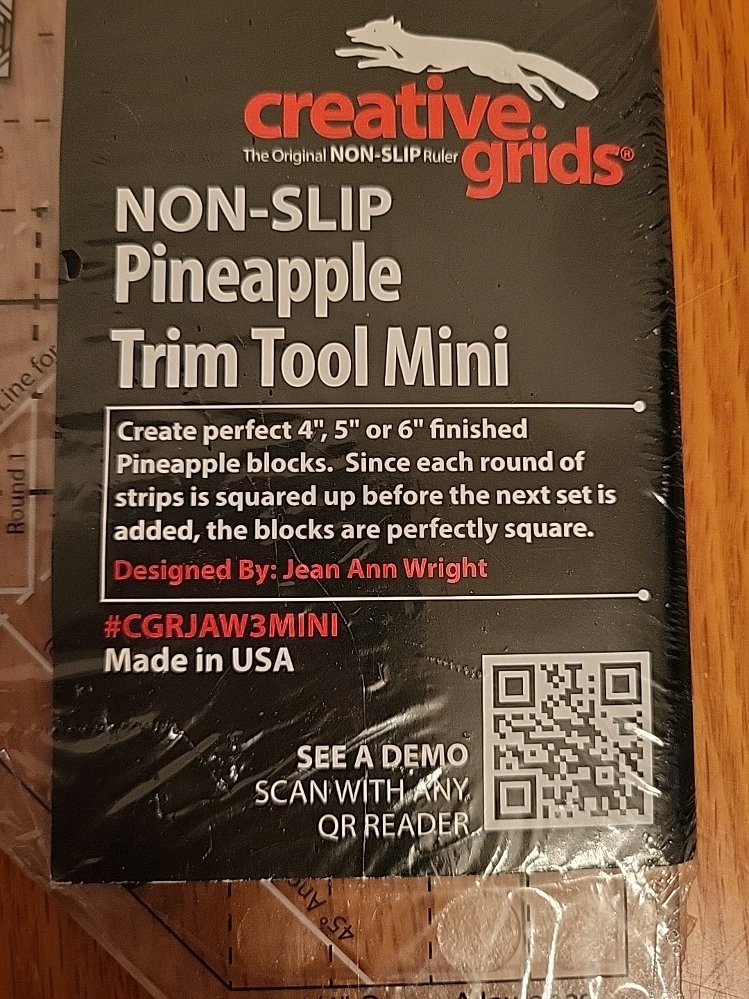Creative Grids Pineapple Trim Tool Mini Sewing and Quilting Ruler CGRJAW3MINI