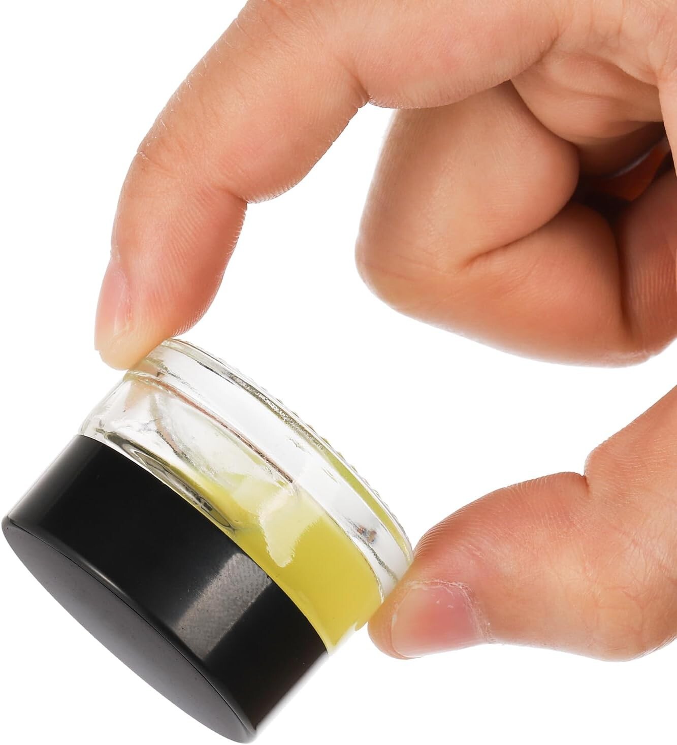 90PCS 5ml Dab Containers 3ml Round Clear Jars for Scrubs Lotions with Black Lids