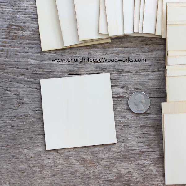Unfinished Wood Squares Bulk Craft SETS Birch Square Wood Blanks Multiple Sizes