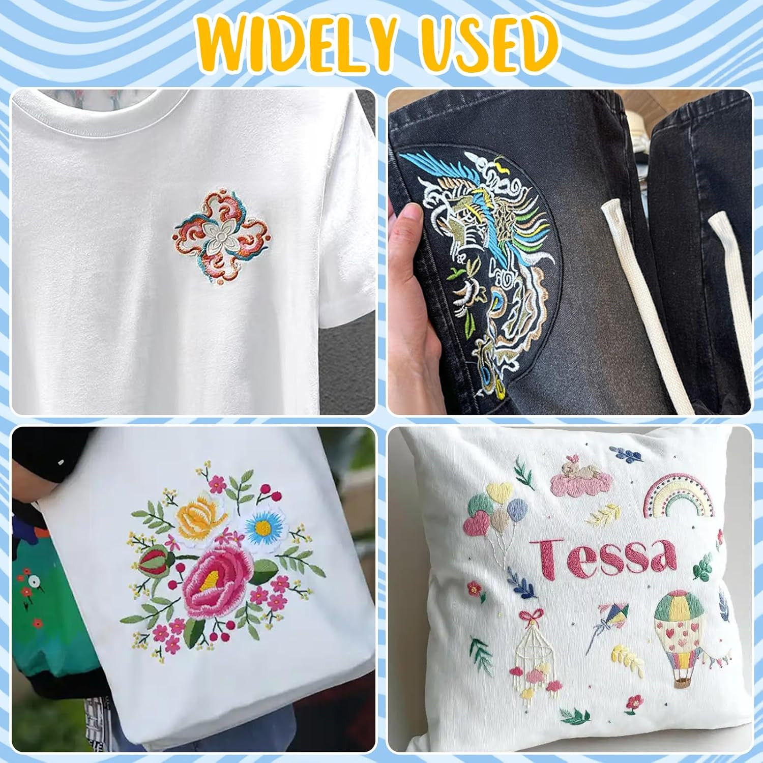 12Pcs Water Soluble Embroidery Paper, 8.5″X11″ Stick and Stitch Embroidery