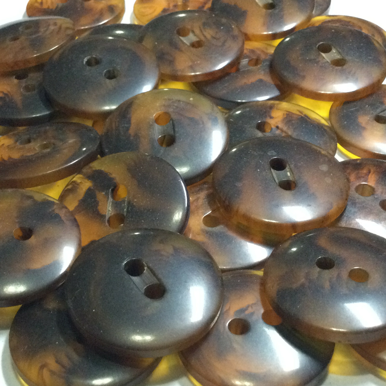 Vintage 80’s Faux Tortoise Shell Button Brown/Orange 13mm,15mm,18mm,28mm