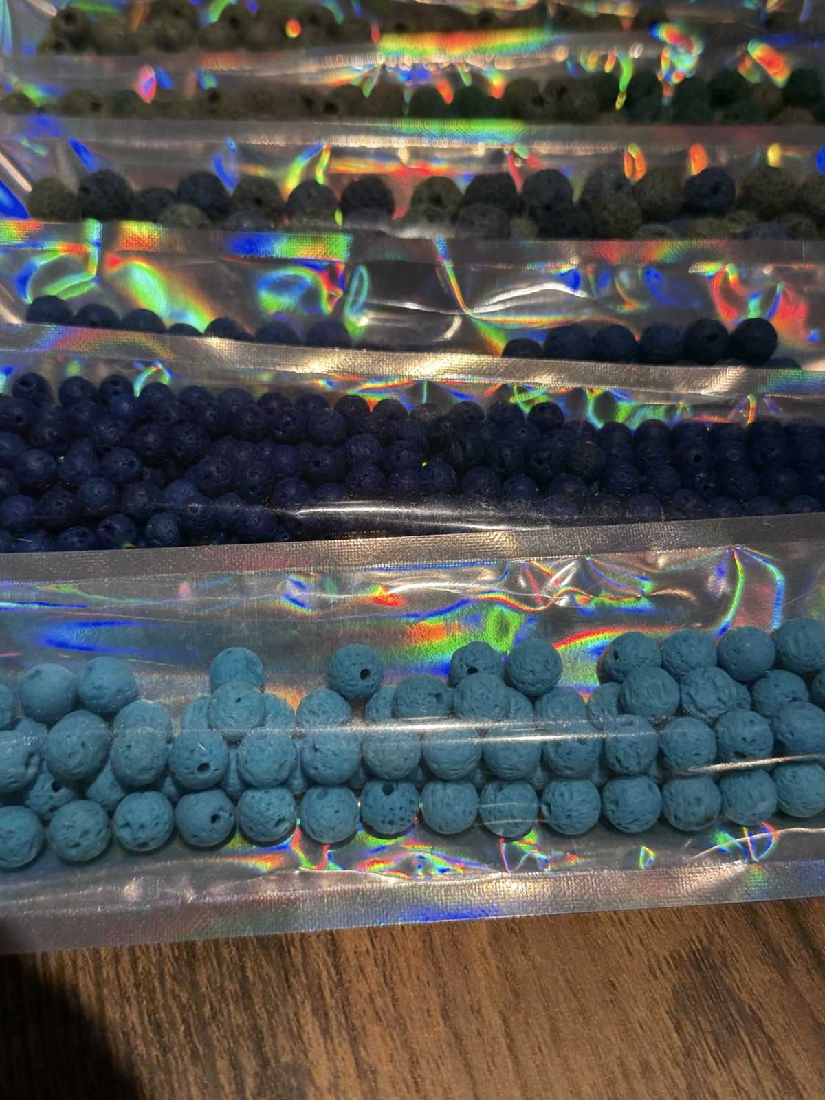 Bulk Lot Of Blue And Green Lava Bead For Jewelry Making Sizes Vary