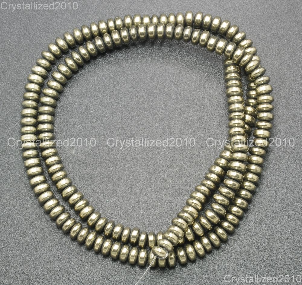 Hematite Gemstone Rondelle Spacer Beads 2mm 3mm 4mm 6mm 8mm Smooth Faceted 16″
