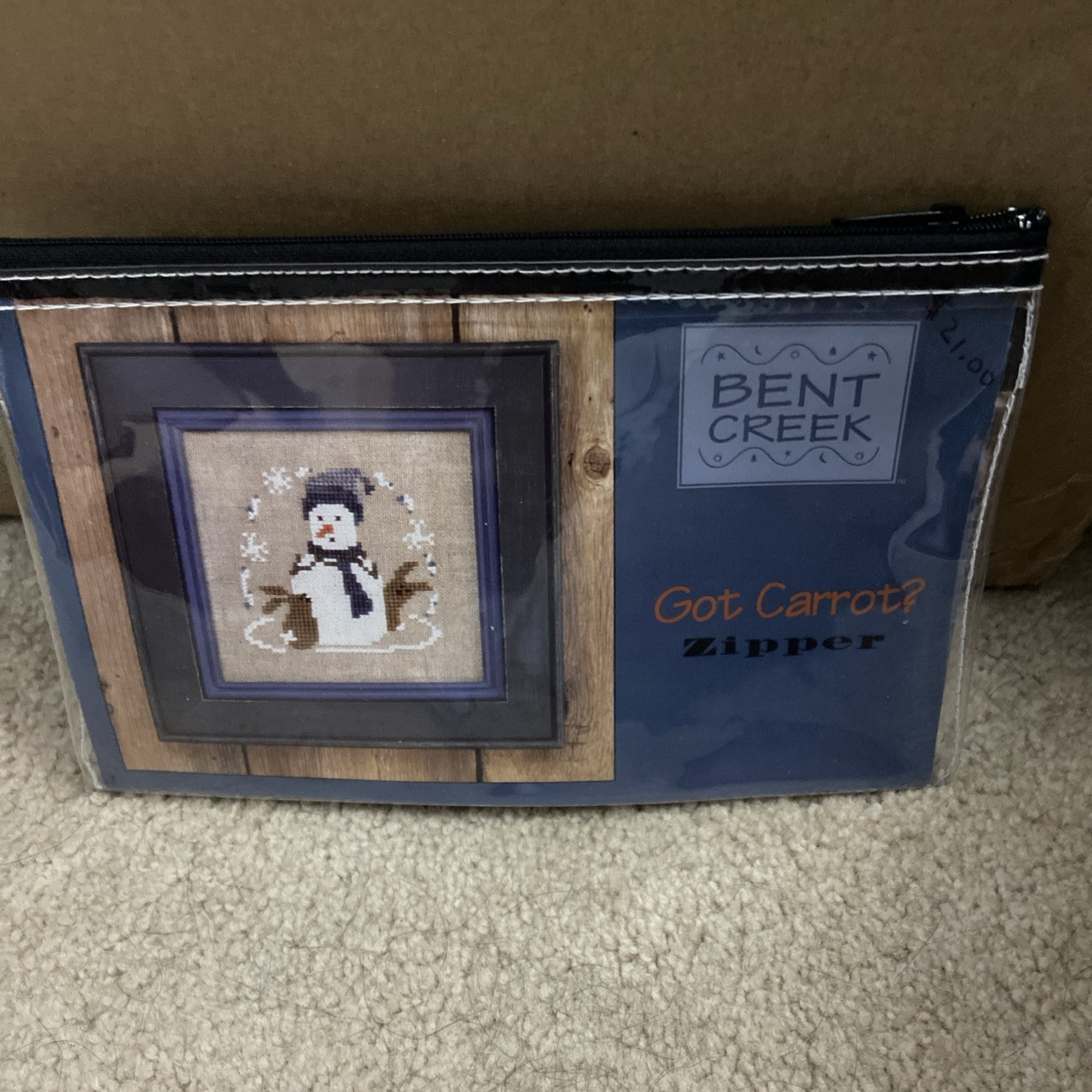 BENT CREEK GOT CARROT? CROSS STITCH KIT IN ZIPPER POUCH