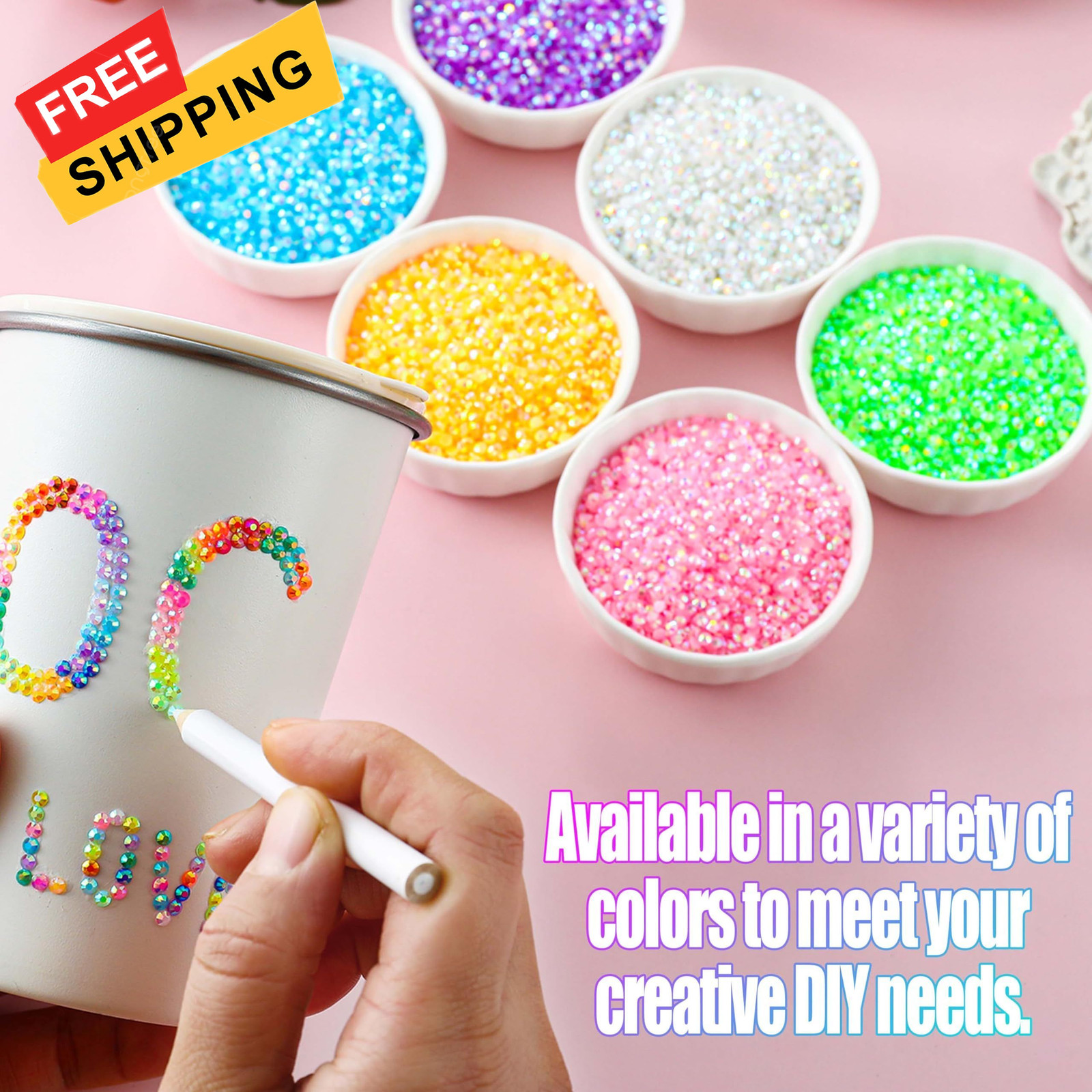 LERBOU Bedazzling Kit with 36000pcs 48 Colors Rhinestones, 3mm, 3mm Set1